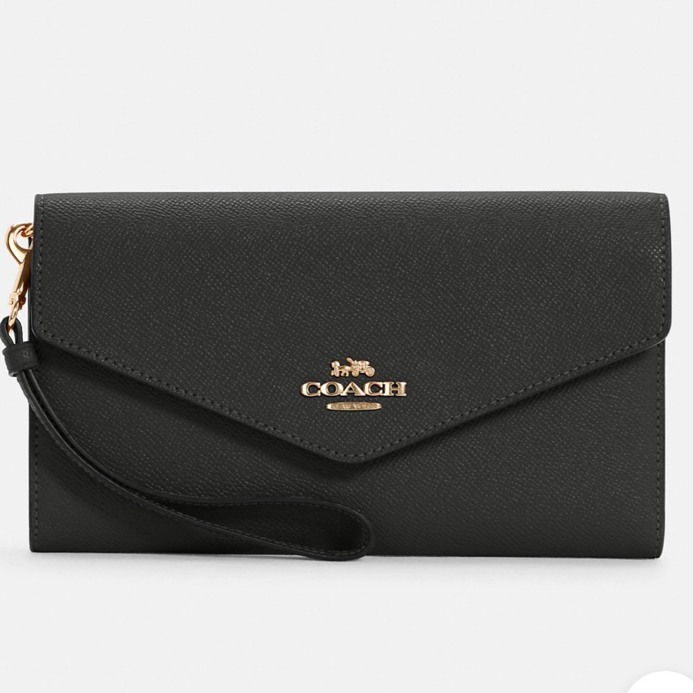 NWT Coach Travel Envelope Wallet - Black